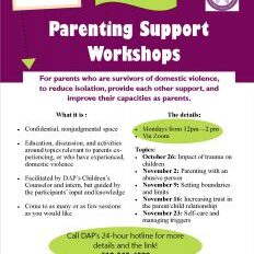 Parenting workshop flier virtual for public